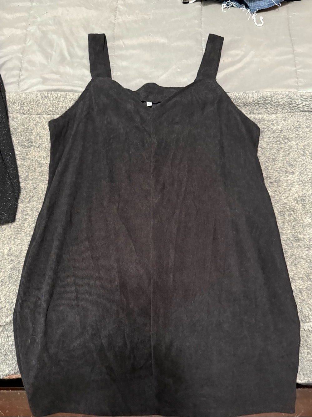 Black Sleeveless corduroy dress